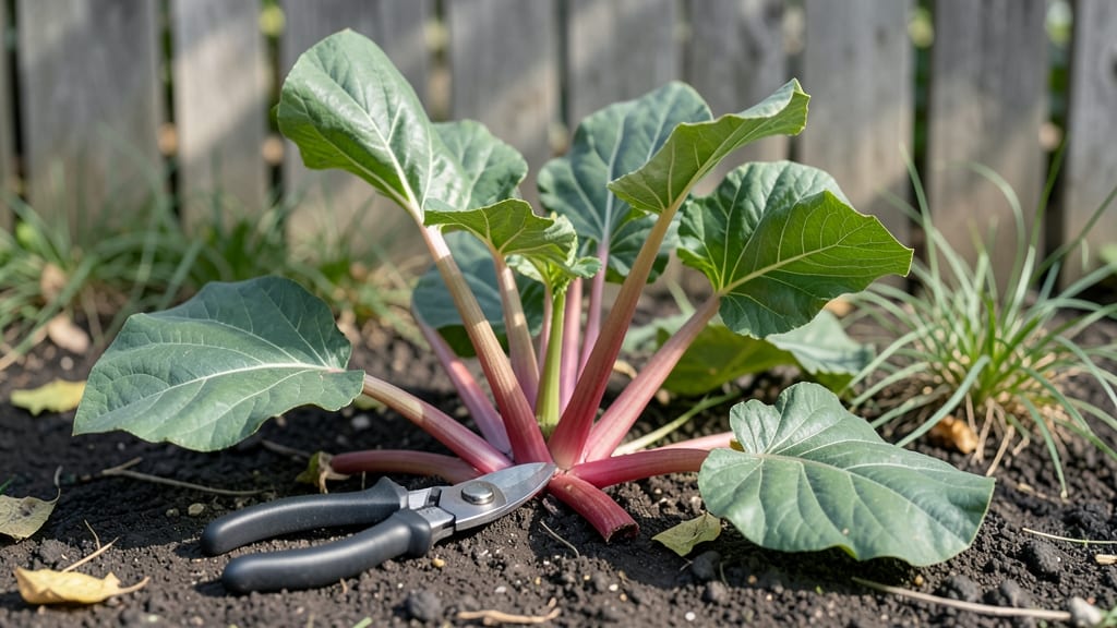 Trim Rhubarb Plants: Year-Round Growth With Precision Cuts