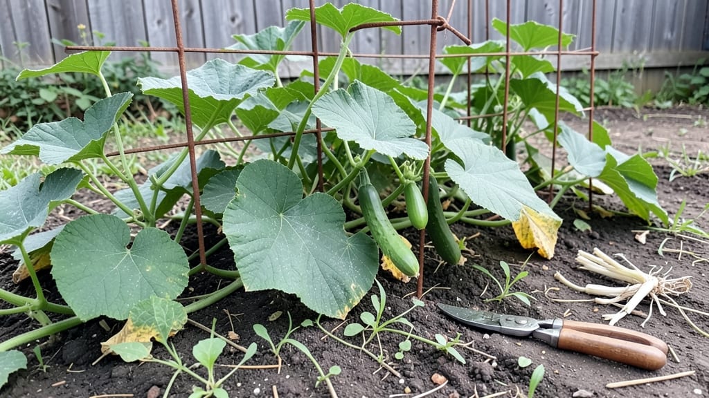 Trimming Cucumber Plants: Precision Cuts for Bushier Growth and Bigger Harvests