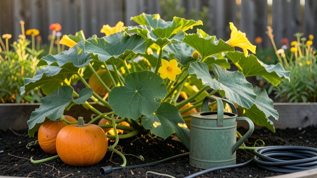 Watering Pumpkin Plants: Soil Moisture Secrets for Thriving Vines
