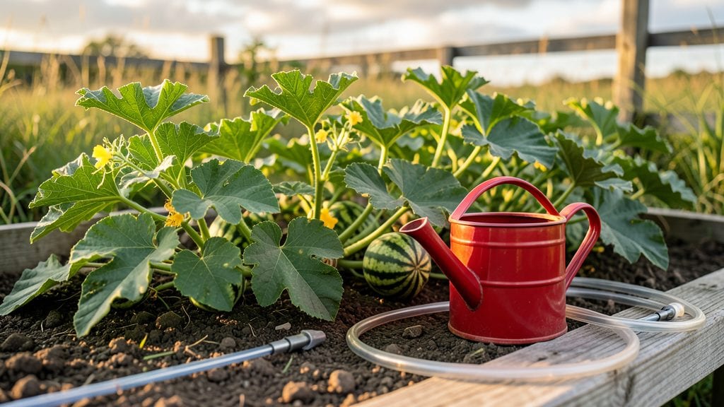 Watering Watermelon Plants: Deep Roots, Juicy Harvests in 3 Weeks